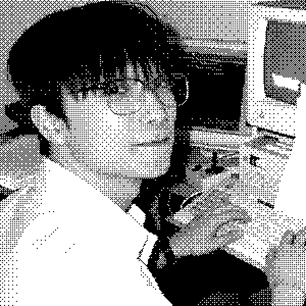 오영웅 — 레트로 터미널 초상 (1-BIT 베이어)
